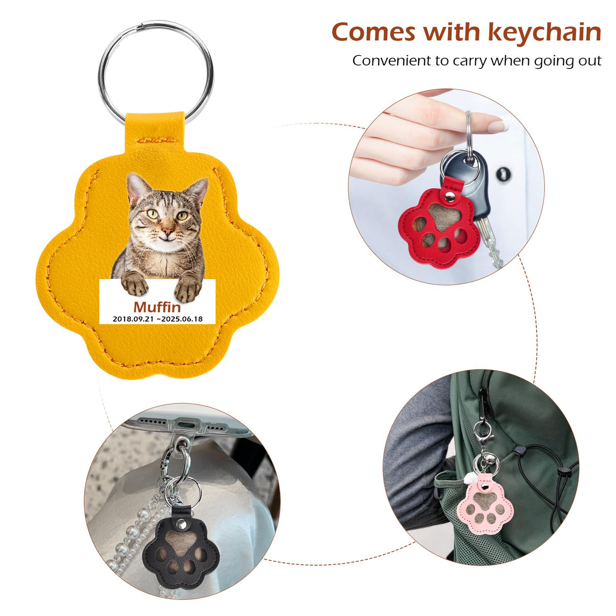 softum Cat Dog Hair Keychain 6pcs, Cat Fur Memory Charm, Dog Hair Collector Keychain, Pet Fur Keepsake, Pet Memorial Gifts, Cute Keychains for Women Girls softum