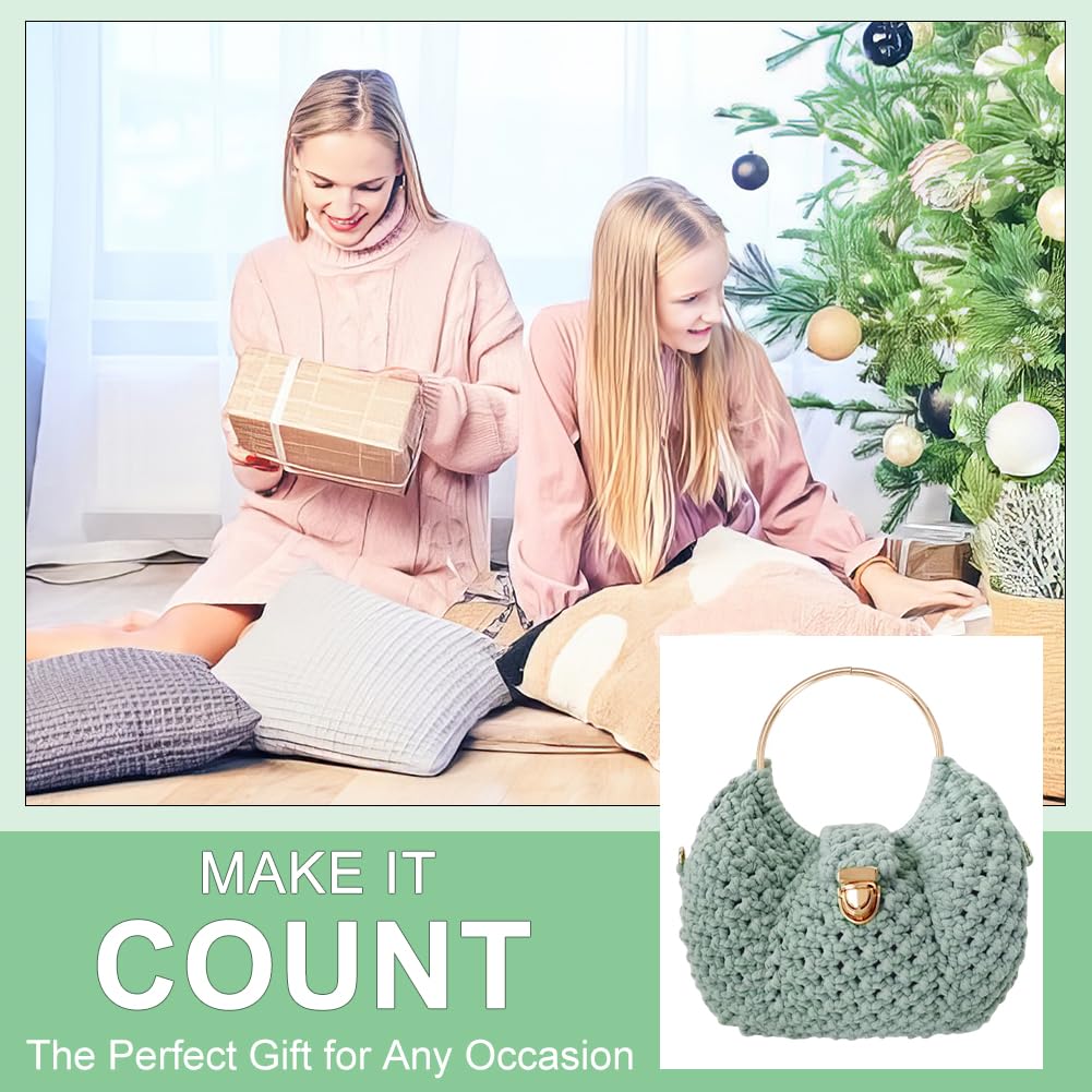 ACRNIGHEET Macrame Bags for Women Macrame Purses and Handbags Macrame Kit for Beginners DIY Macrame Purse Kit with D Shaped Handle Hobbies Project for Starter Boho Gift for Friends ACRNIGHEET