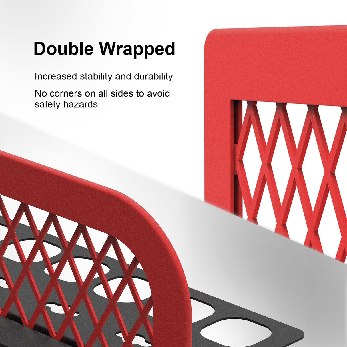 AZBESTPRO Power Tool Organizer Wall Mount Heavy Duty, 3 Tier 4 Drill Holder 17 Inch, Tool Holder and Storage Rack for Garage Organization (Red) AZBESTPRO