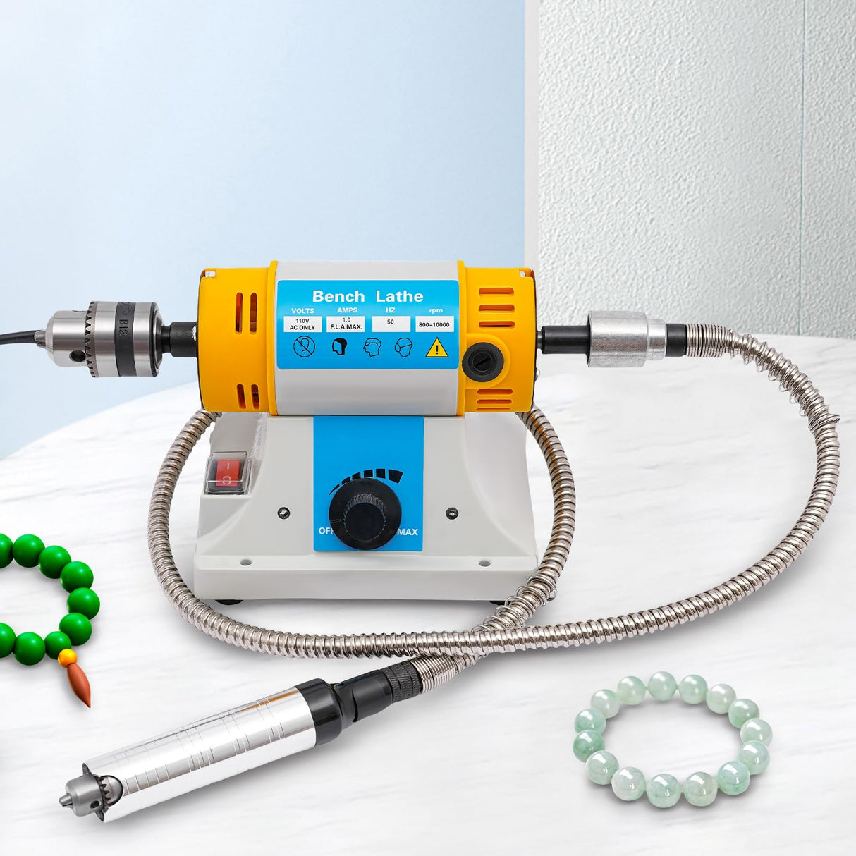 Multi-Function 110V Bench Buffer Polisher Machine Adjustable Variable Speed Bench Grinder Polishing & Buffing Machine for Wood, Amber, Metal, Jade TTeralmon