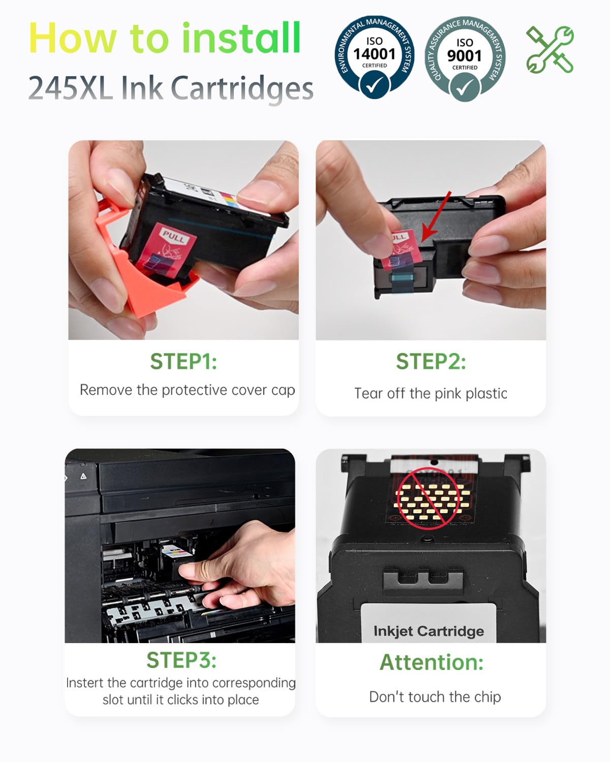 LEMERO 245XL Ink Cartridge PG-245 CL-246 Replacement for Canon Ink 245 and 246 Compatible for Canon 245XL 246XL Combo Pack for Canon Pixma MX490 MX492 MG2522 TR4522 TR4520 TS3122 TS3322 Printer LEMERO