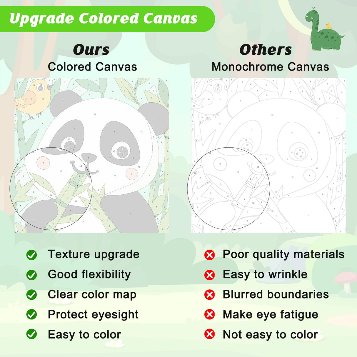 KEYIFA 4 Pack Framed Paint by Numbers Kit for Kids Age 6-12, Easy Animal Paintings for Adult Beginner, Framed Acrylic Canvas Painting for Home Decor Children Gift, 8x8 in (Sloth+Panda+Hedgehog+Frog) KEYIFA