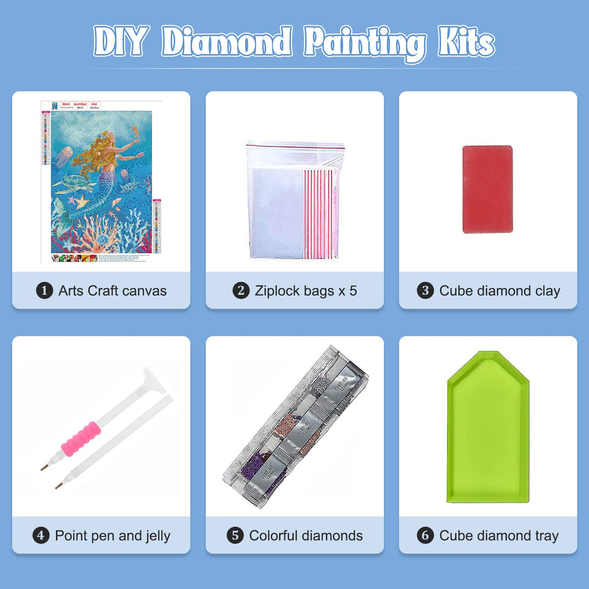NAIMOER Mermai Diamond Art Kits for Adults, DIY Full Drill 5D Diamond Painting Nautical Fish Diamond Art Kits (12" x 16") for Home Wall Decor (Diamond Art Mermaid) NAIMOER
