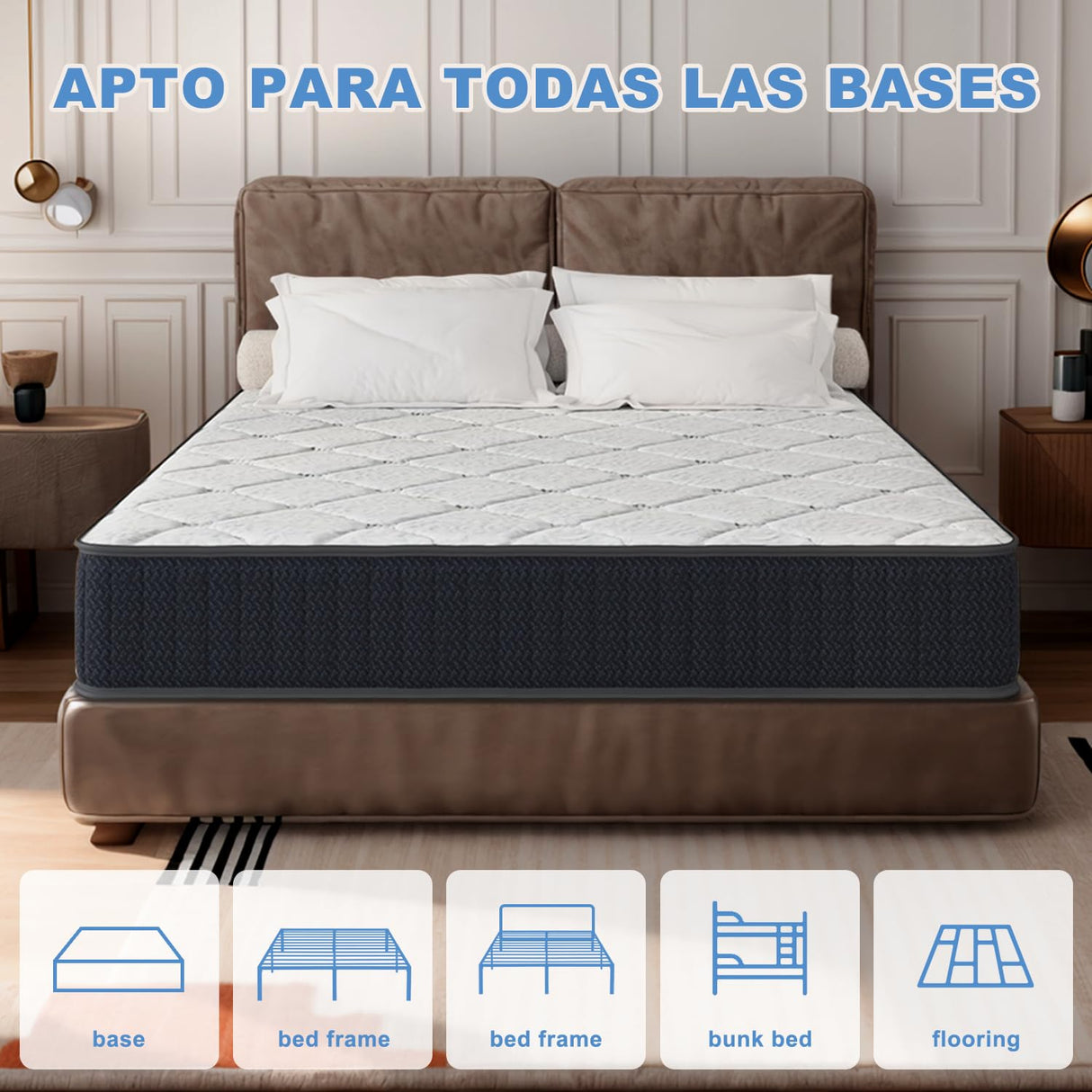 10" Queen Mattress, 10 Inch Hybrid Mattress with Comfort Support Memory Foam, Pressure Relief and Motion Isolation, Medium Firm, Mattresses in A Box AYJOIR