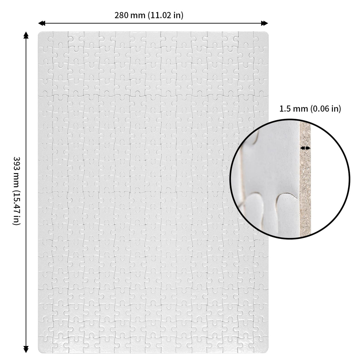 JAPCHET 12 Sets 15.5 x 11 Inches Sublimation Puzzle Blanks, 300 Pieces White Blank Sublimation Jigsaw Puzzles, DIY Custom Puzzle for Heat Press Thermal Transfer Printing Craft JAPCHET