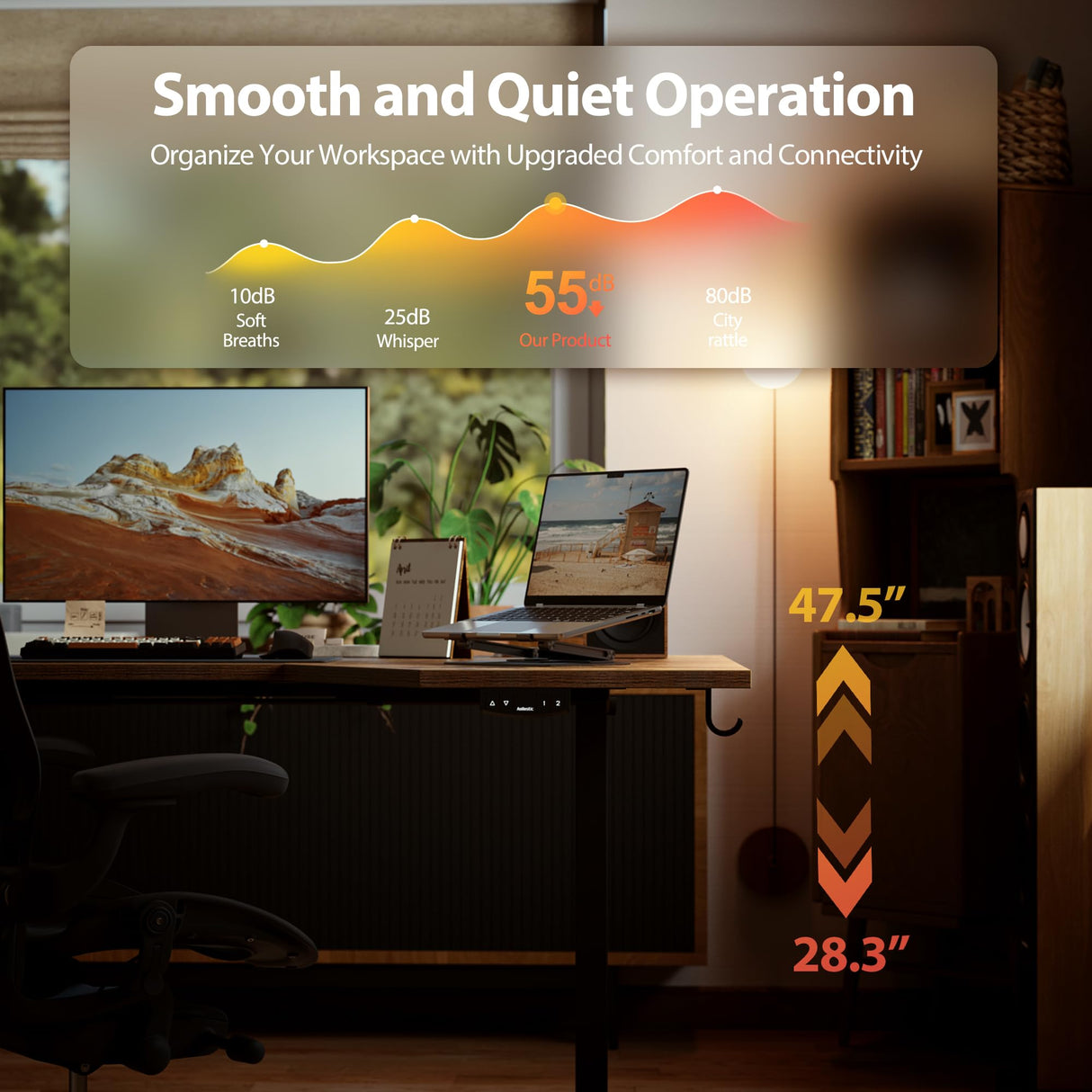 Agilestic Electric Standing Desk, L-shaped 59 Inches Height Adjustable Desk, Sit and Stand up Desk for Work Office Home, Ergonomic Rising Computer Table for Home Office with Splice Board, Rustic Brown Agilestic