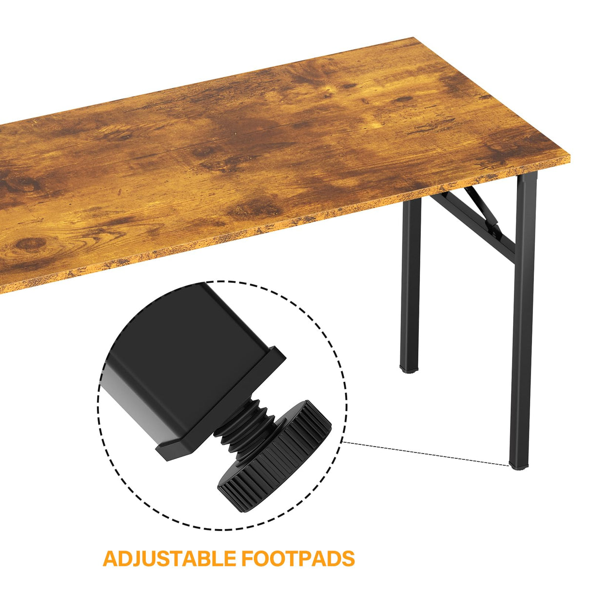 DlandHome Folding Table Computer Desk Workstation Table Conference Table Home Office Desk, Fully Assembled (47 Inches, Retro) DlandHome