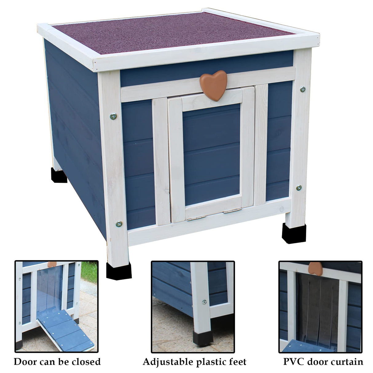 Rockever Outdoor Cat House,Outdoor cat Houses for Feral Cats Weatherproof Rabbit Hutch Small, Wooden Small Pet House and Habitats Rockever