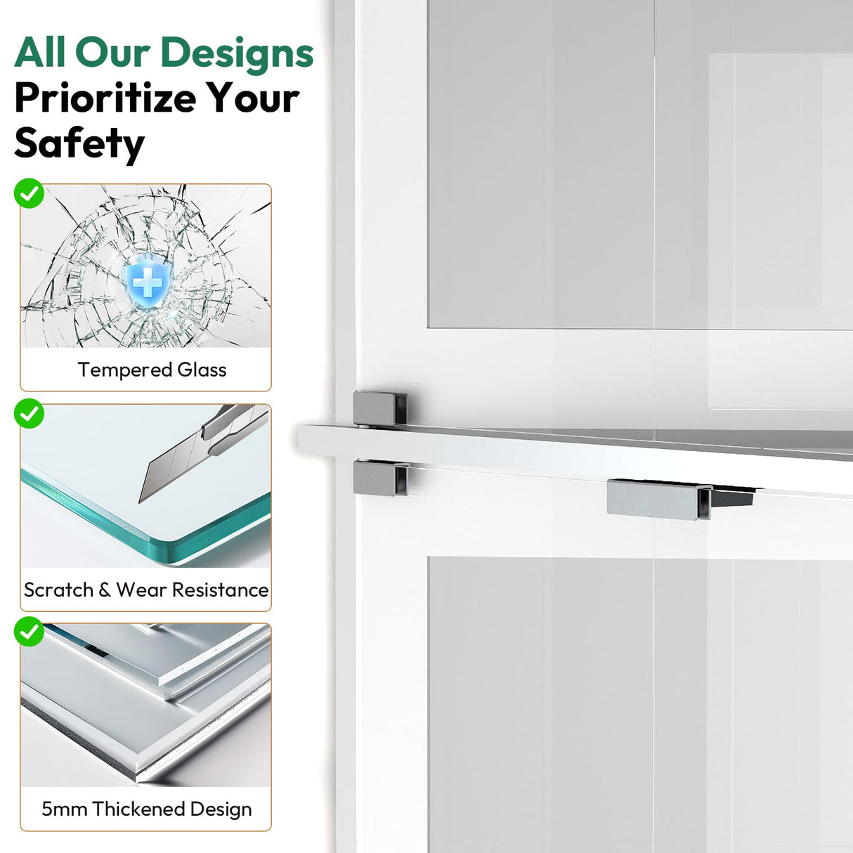 Lamtor 72" Corner Display Cabinet with Glass Doors, 6-Tier Showcase Curio Cabinet for Collectibles with Dynamic LED Lights, Modern Display Case for Living Room, White Lamtor