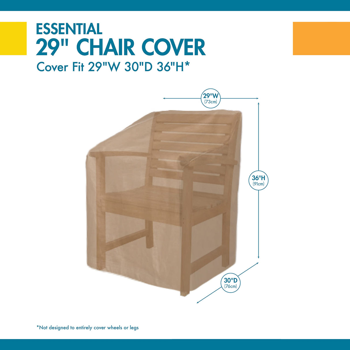 Duck Covers Essential Water-Resistant 29 Inch Patio Chair Cover, Outdoor Chair Covers Duck Covers