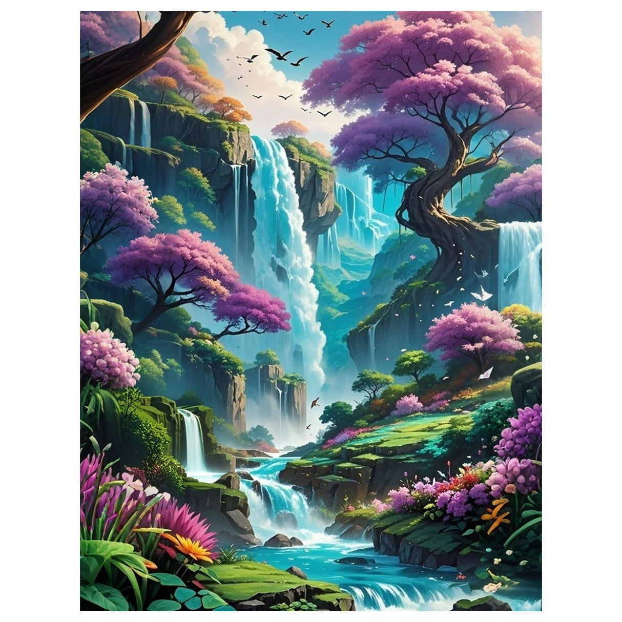 Aestalrcus Landscape Diamond Art Kits for Adults, Waterfall Diamond Painting Kit for Adults Beginners, DIY 5D Full Drill Gem Art Home Wall Decor 12x16in Aestalrcus