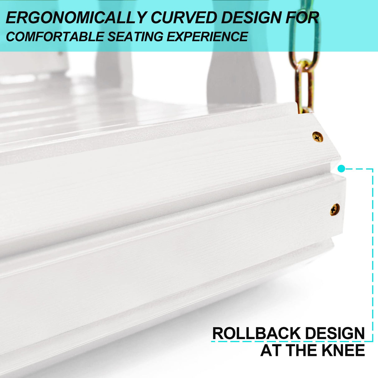 4FT Wooden Porch Swing w/Cupholders,Heavy Duty 800LBS Outdoor Swing Bench w/Chains,Patio Roll Back Swing Chair Bench,Front Porch 2-Person Hanging Bench,for Garden Courtyard Lawn & Balcony Backyard RELIANCER