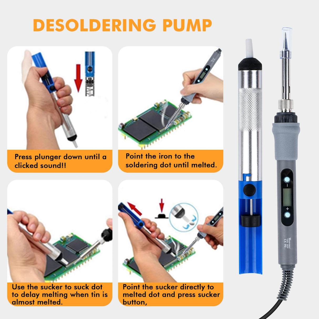 Jadeshay 80W Soldering Iron Kit with Multimeter, Adjustable Temperature, Digital Display - Perfect for Electronics Repair Jadeshay