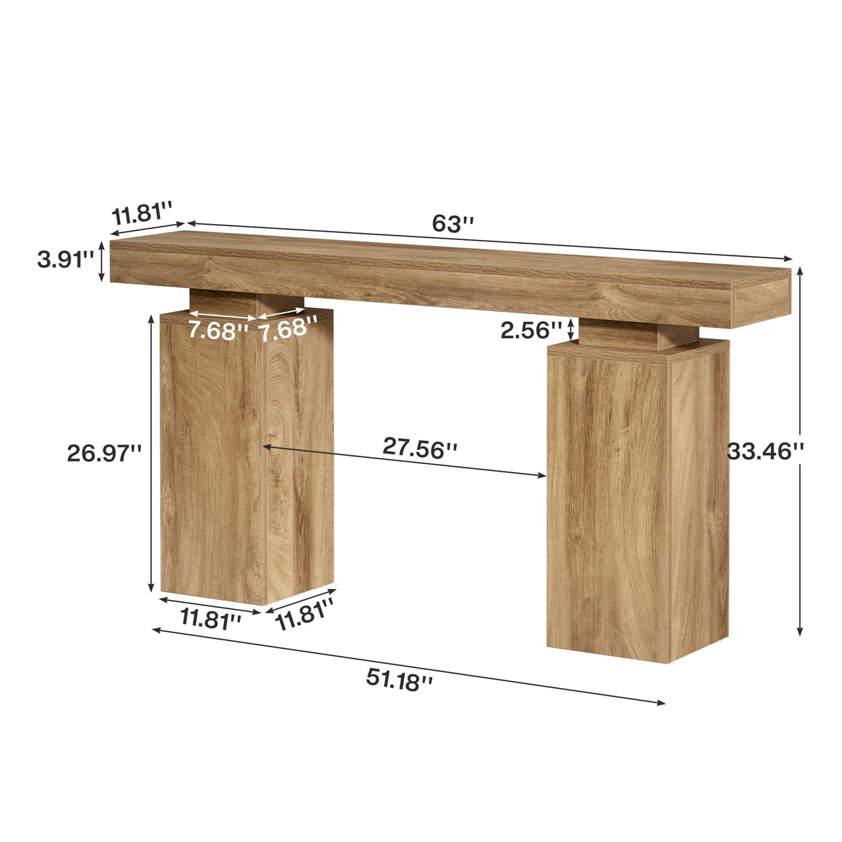 Tribesigns 63-Inch Long Console Table, Farmhouse Entryway Table Behind Couch, Wooden Foyer Stand Entry Station, Modern Hallway Accent Furniture for Living Room Decor, Entrance Tribesigns