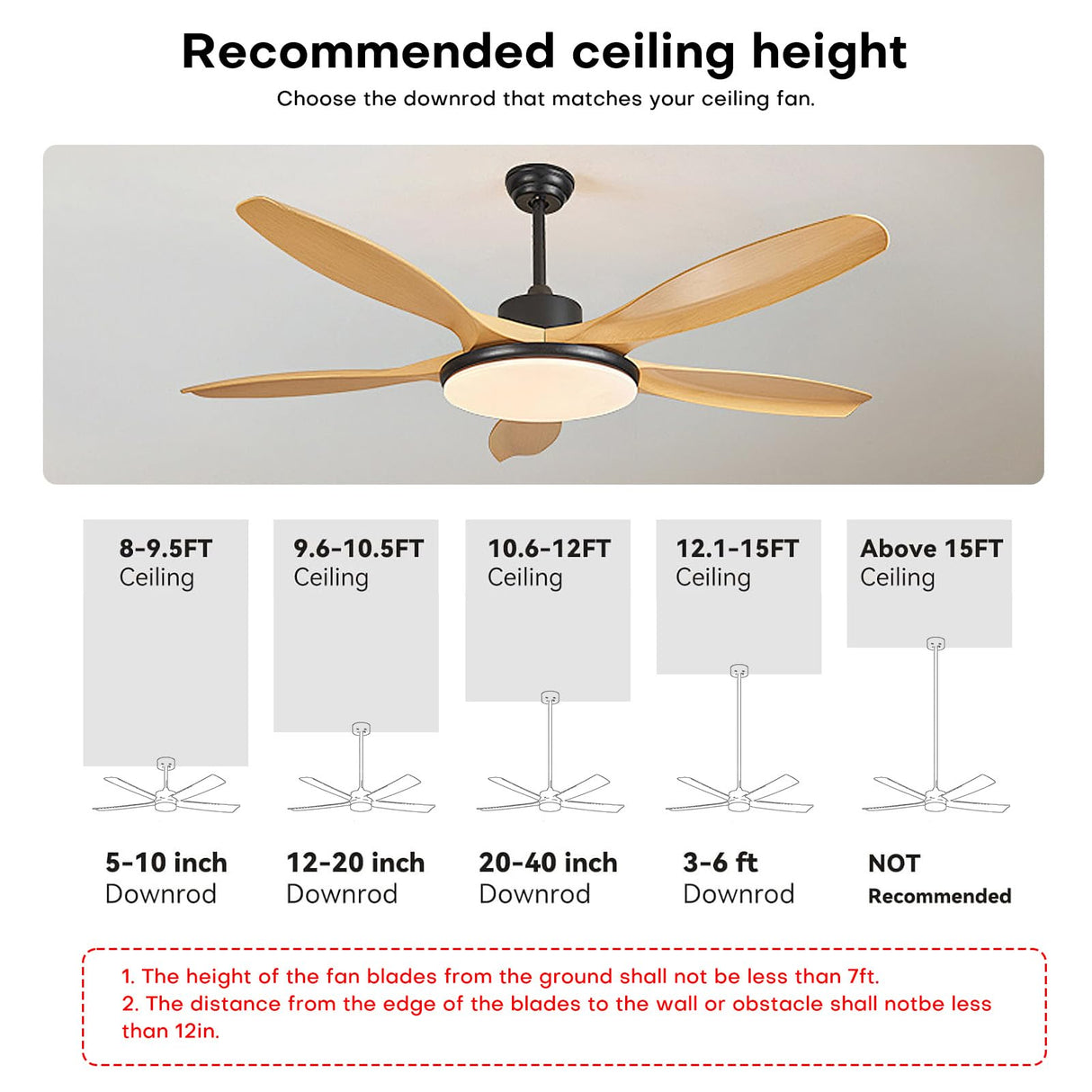 36-inch Ceiling Fan Downrod with Extension Cord, 3-foot Gold Ceiling Fan Extension Rod, 1-inch OD, Ceiling Downrod for Various Fans (Gold, Unthreaded) CEPGMNL