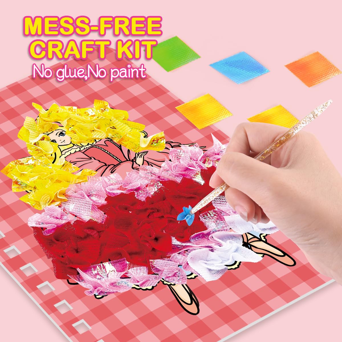 BLXIN Poke-Art Princess Craft Kit, Girls DIY Paper Art Set with Castle, Creative Educational Activity,Crafts Gifts for Girls Ages 3-8, DIY Activity BLXIN