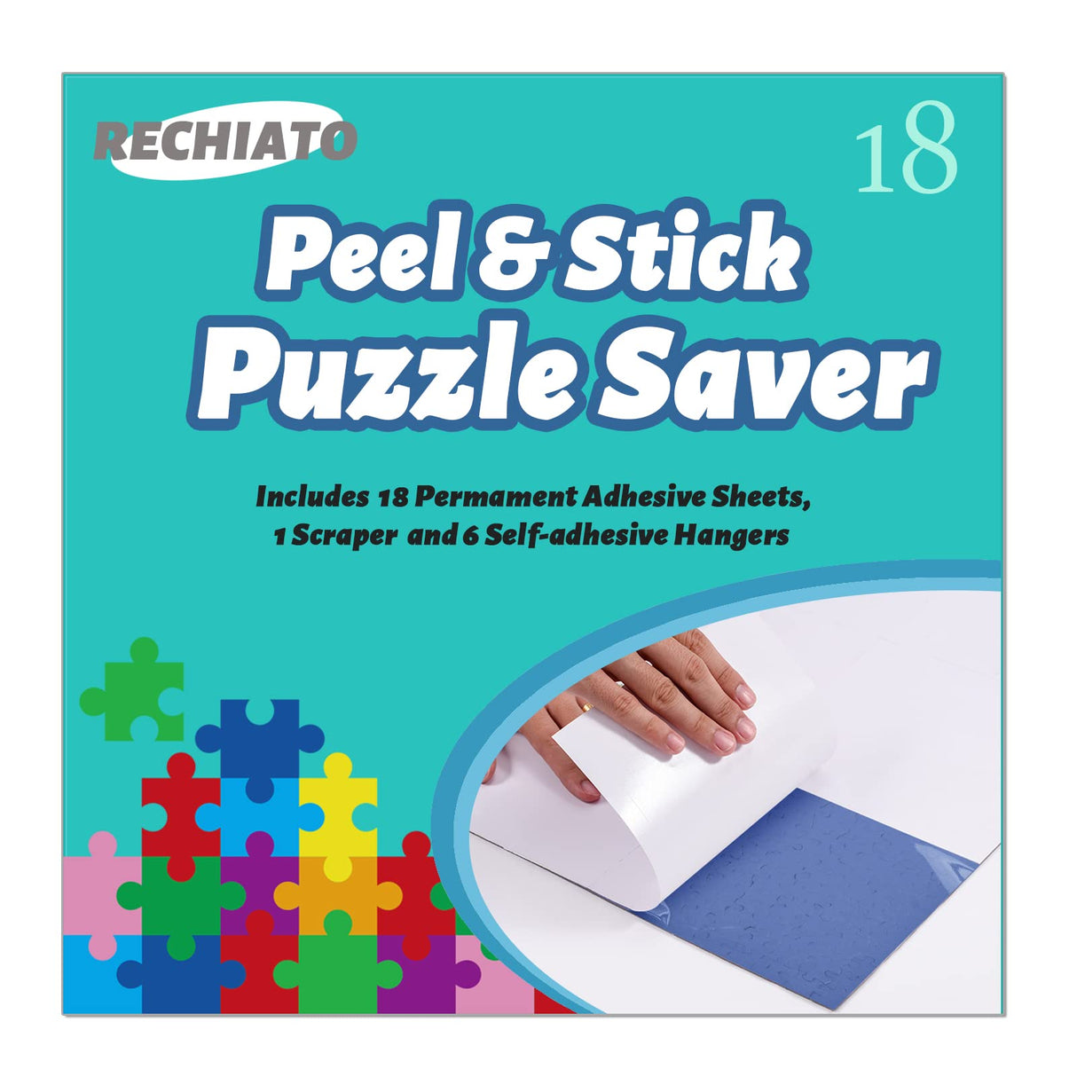 Preserve 3 X 1000 Puzzle Glue Sheets - 18 Peel and Stick Puzzle Saver Sheets, No Stress & No Mess RECHIATO