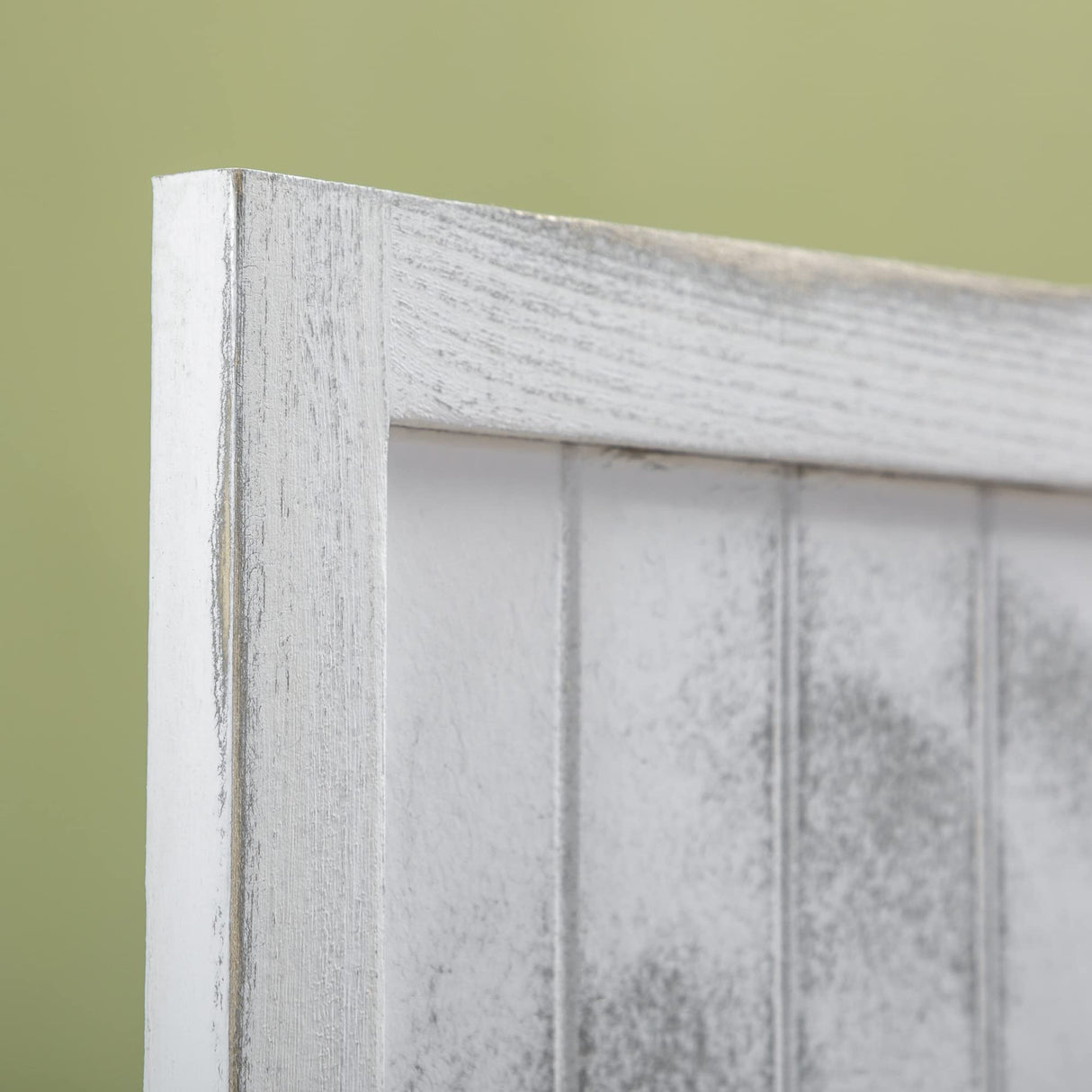 HOMCOM 5.5' Tall 4-Panel Room Divider and Folding Privacy Screen, Woodgrain Freestanding Privacy Divider, Partition Wall, Rustic White HOMCOM