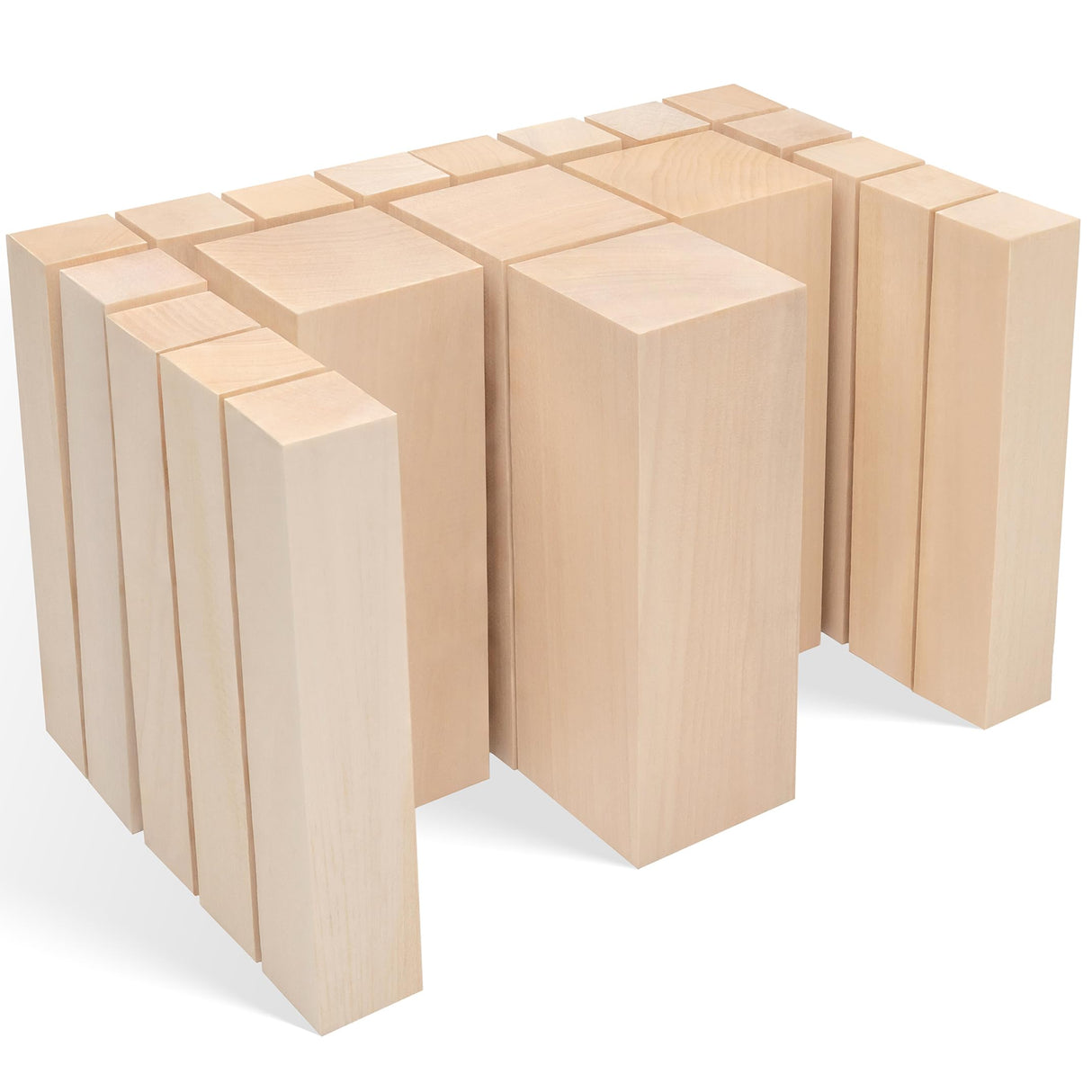BeaverCraft Basswood Carving Blocks BW20 pcs Large Bass Wood Blocks for Wood Carving Whittling Wood for Carving - Blank Wooden Blocks for Crafts 6"х2" Carving Wood Kit - Soft Unfinished Wood BeaverCraft