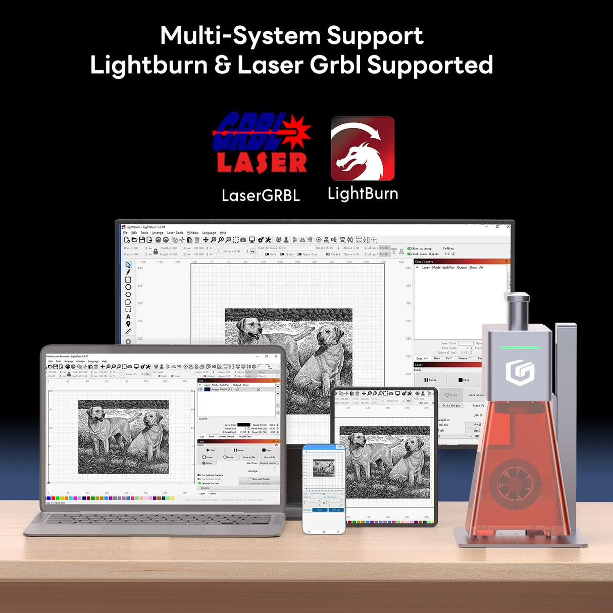 Longer Nano Pro Portable Laser Engraver, 5000mm/s High-Speed 12W Laser Engraver and Cutter, Engraving Precision 0.01 * 0.01mm, DIY Engraver Tool for Wood, Acrylic, Leather, Cloth, Metal, Ceramics Longer