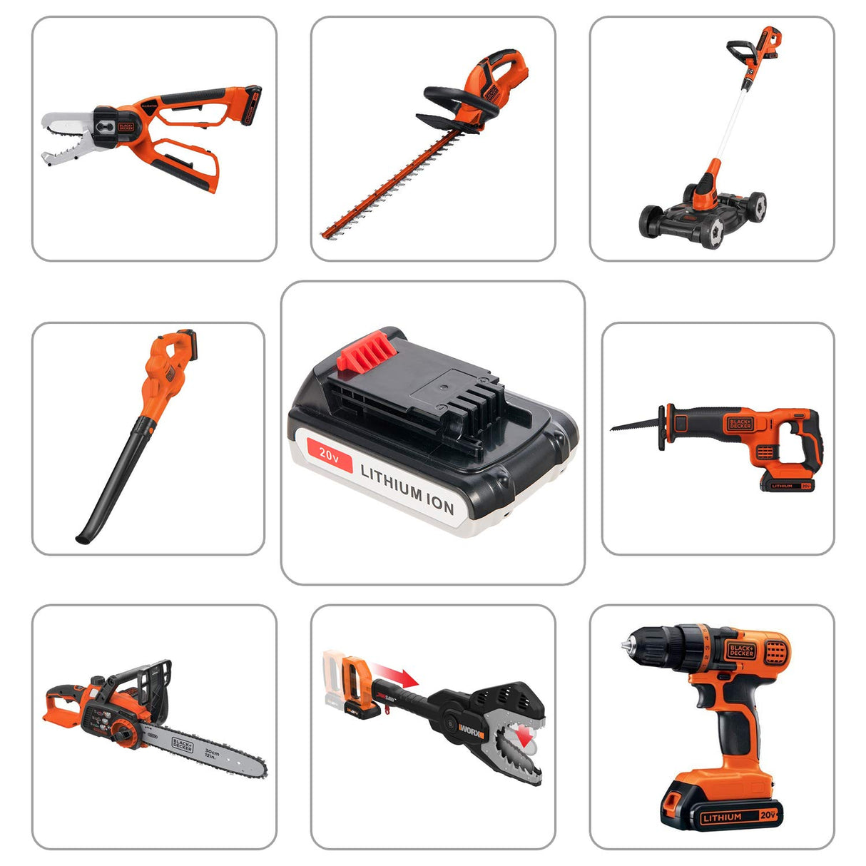 Cell9102 20V Lithium Battery and Charger for Black and Decker 20V LCS1620 Charger and Battery LBXR20 BXR20-OPE LBXR2020 LBXR20, Capacity Output 3.0Ah CELL9102