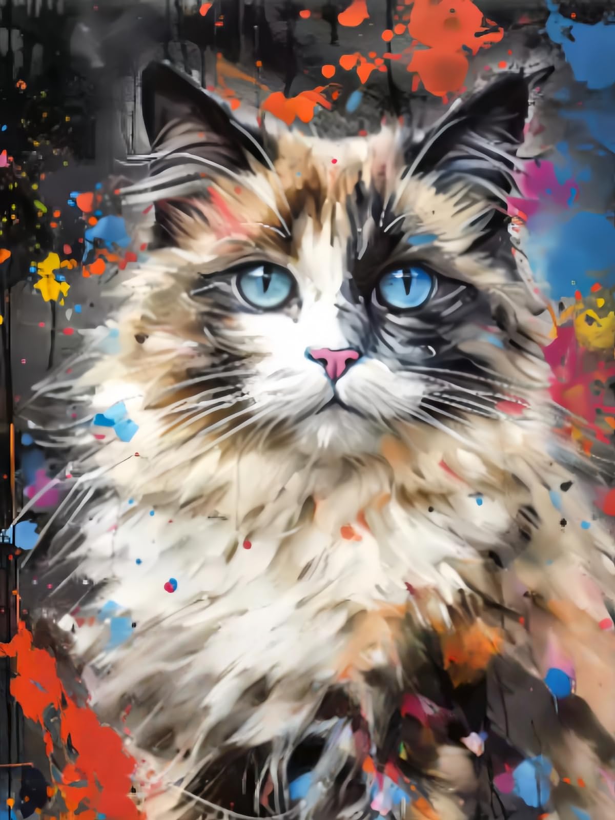 BYGFHLYW 5D Diamond Painting Kits for Adults,Cat Diamond Art Kits for Adults Beginner, DIY Full Drill Diamond Dot Gem Painting for Wall Decor 12x16inch BYGFHLYW