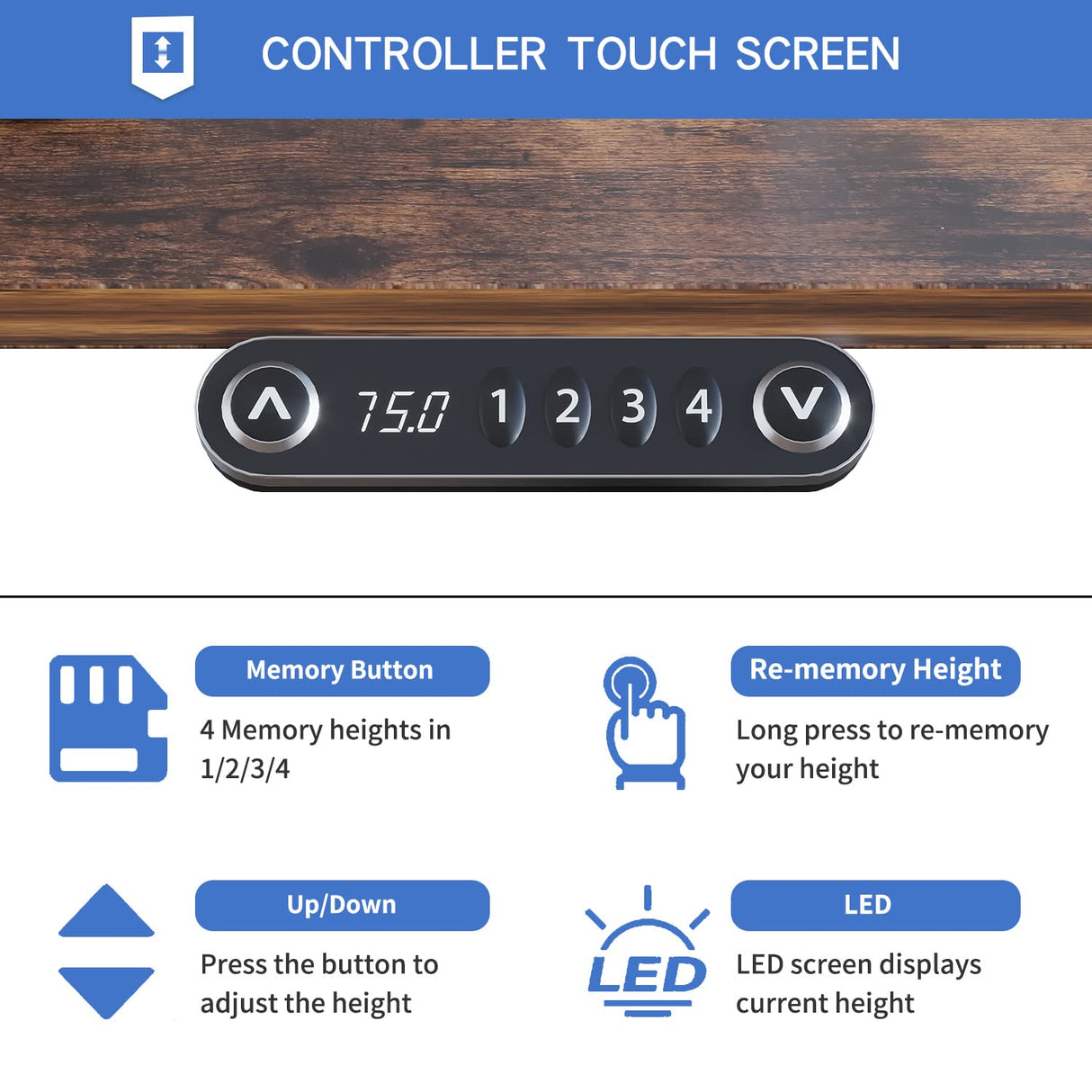 BUNOEM Dual Motor 63x30 Height Adjustable Electric Standing Desk,Height Stand Up Computer Desk,Sit and Stand Home Office Desk with Splice Board,(Rustic Brown Top, Black Frame) BUNOEM