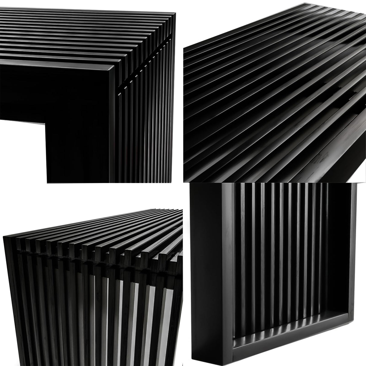 APRTAT Bamboo Dining Bench Indoor Small Benches Entryway Shoe Rack Benchs,Outdoor Modern Wood Benches 17 Inch Bamboo Bench for Living Room Hallway Bedroom Bathroom Black Small APRTAT