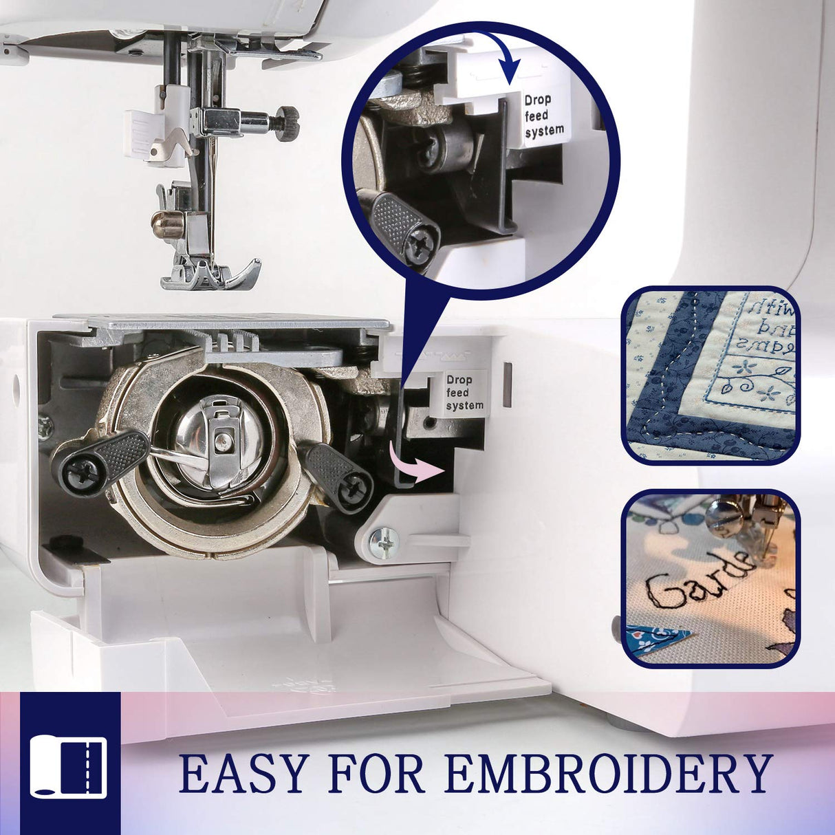 Sewing Machine Computerized Embroidery Sewing Machine with 60 Unique Built-in Stitch Uten