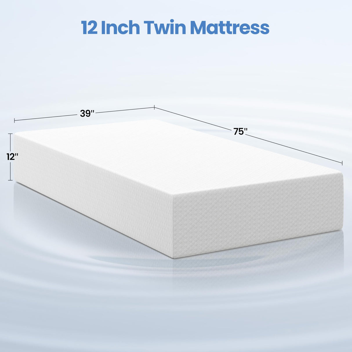 Yaheetech 12 Inch Twin Mattress 3 Foam Layer Cooling Gel Memory Foam Mattresses, Green Tea for Fresher Sleep, Medium Firm, CertiPUR-US Certified, No Fiberglass, Twin Size Mattress in a Box Yaheetech