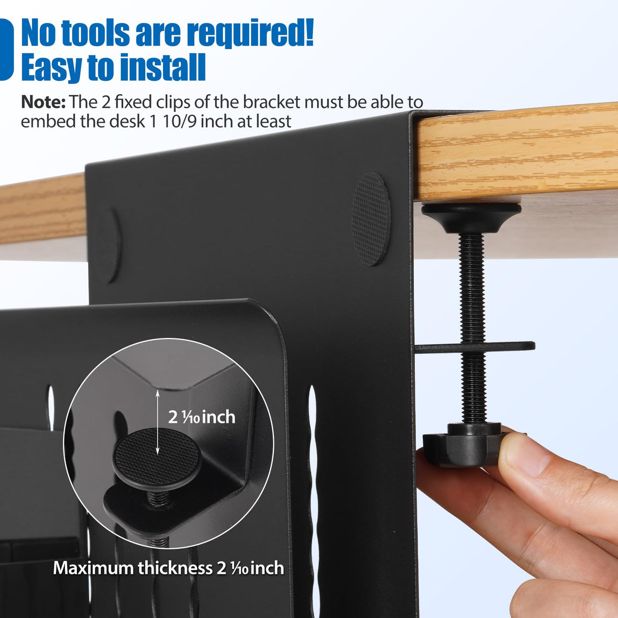 CIBOTIES Desk Side Storage Holder Desk Organizer for Laptop Clamp-On Desk Shelf, Drilling Standing Desk Drawer, for Office Supplies & Studio Essentials (Black) CIBOTIES