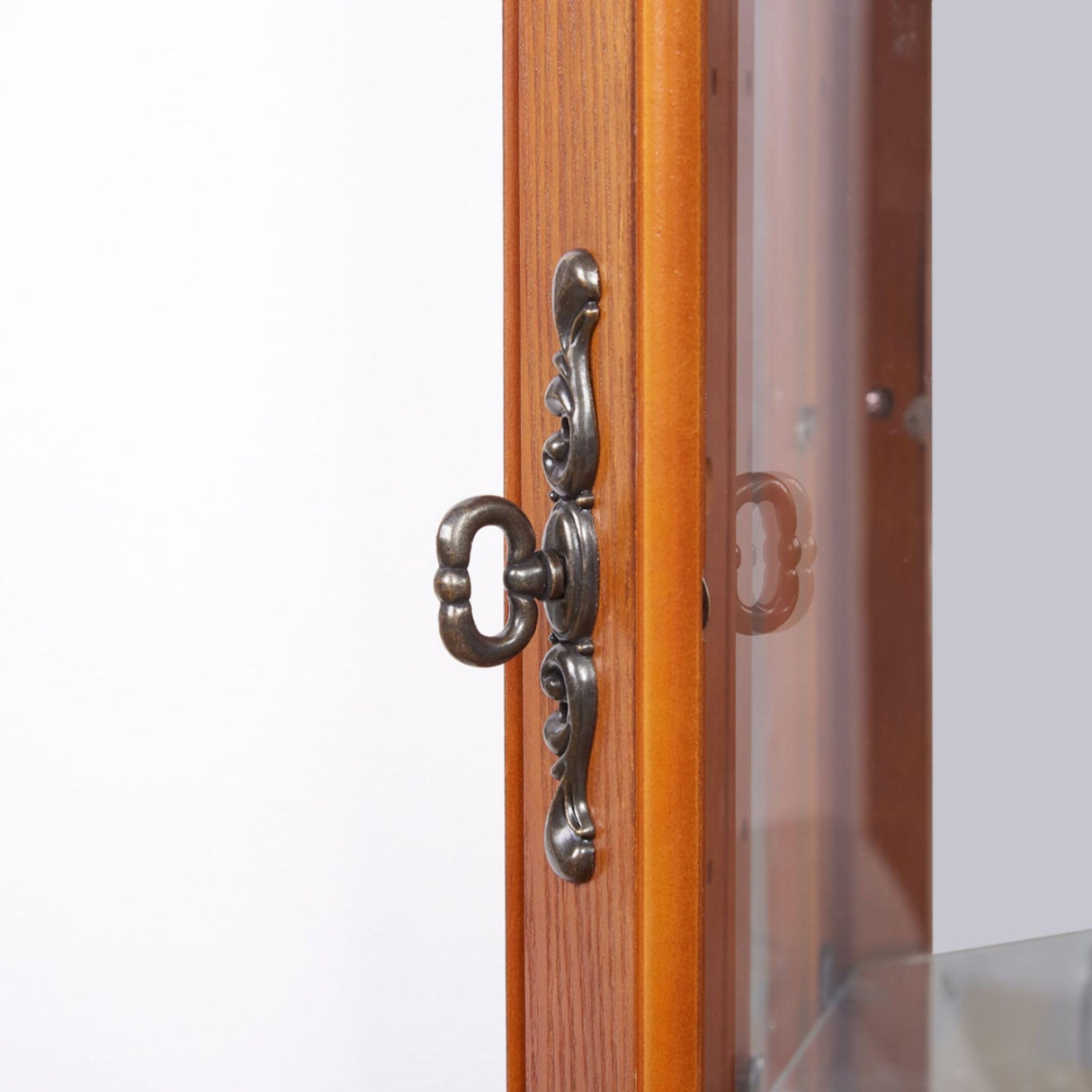 CKEASEAN Lighted Corner Curio Cabinet, 70.5" H Wooden China Cabinet with Adjustable Glass Shelves, Glass Display Cabinet with Lighted Bulb, Rack for Living Room Decoration(Oak) CKEASEAN