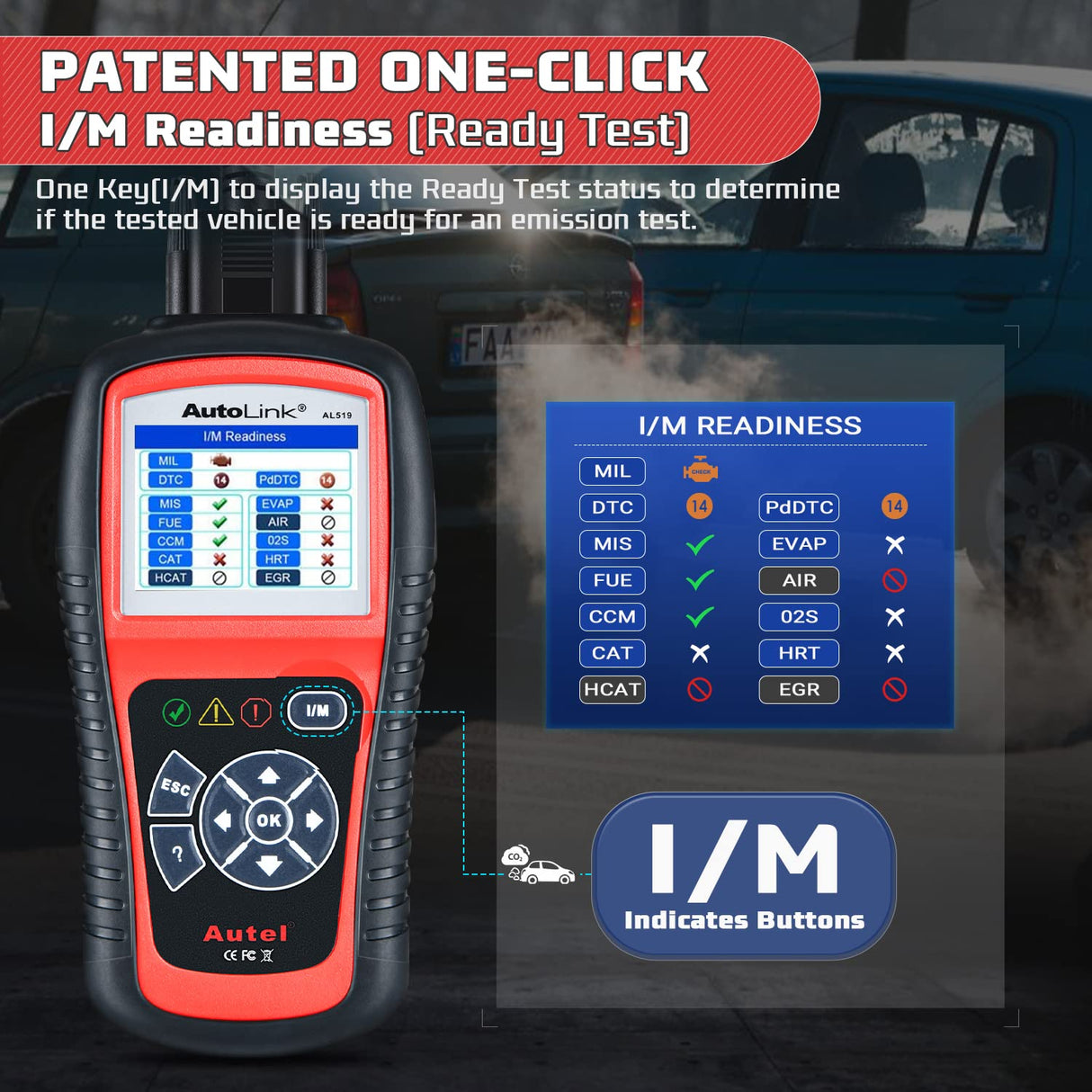 Autel AutoLink AL519 OBD2 Scanner Enhanced Mode 6 Car Diagnostic Tool Check Engine Code Reader CAN Scan Tool, Advanced Ver. of AL319 Autel