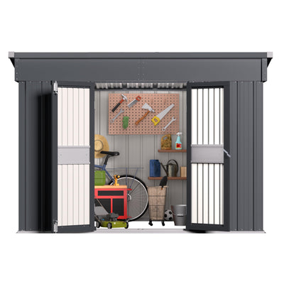 BlueWish 6'x10' Storage Shed, Outdoor Storage Shed with Sloped Galvanized Roof, Sheds & Outdoor Storage, Metal Tool Shed Storage House with 2 Vents for Garden Backyard Patio