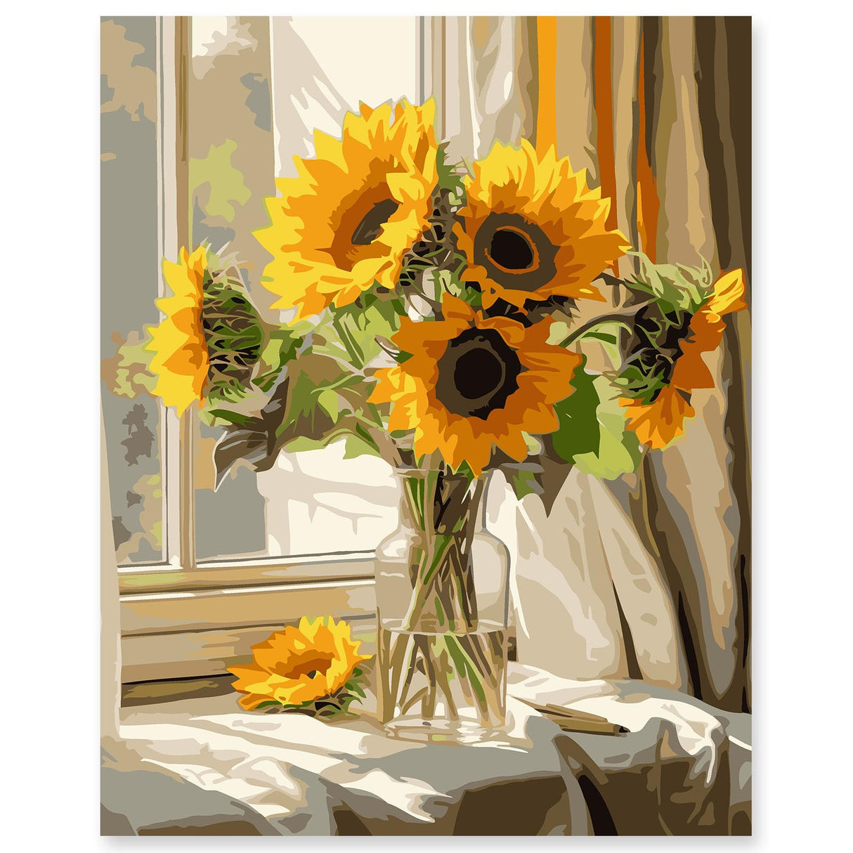 EFOTIML Paint by Numbers Kit for Adults Beginners & Kids Ages 8-12,1 Pack 16x20 inches Canva for Painting Kits for Adults in Colorful Box(Without Frame)- Bottled Sunflowers EFOTIML