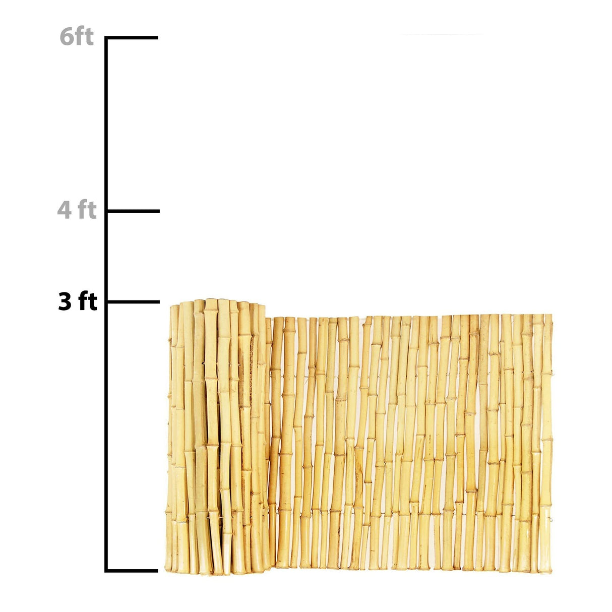 Backyard X-Scapes Natural Bamboo Fencing Decorative Rolled Fence Panel 0.75 in D x 3 ft H x 8 ft L Backyard X-Scapes
