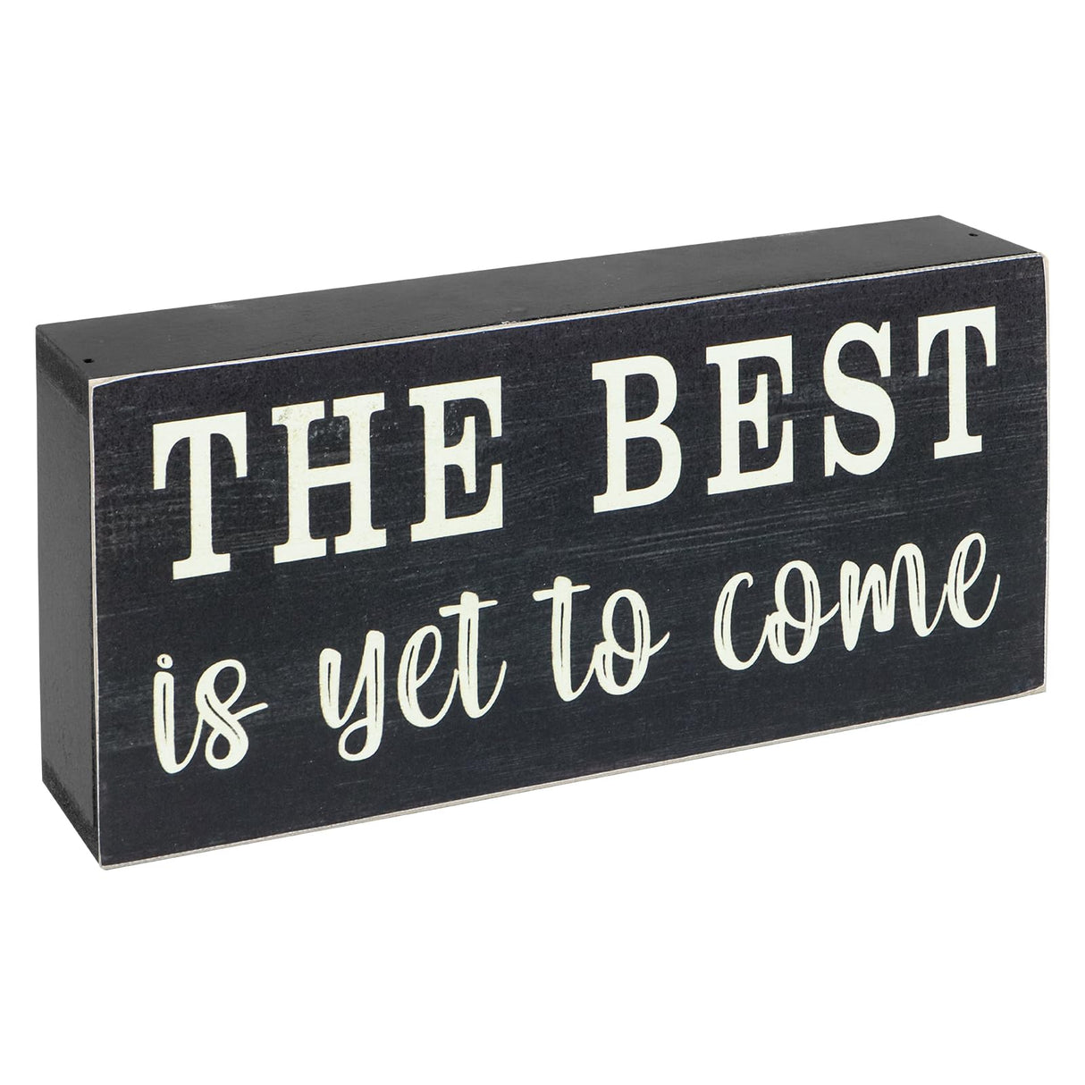 Esur Home Office Desk Decor for Women - Inspirational Farmhouse Cubicle Shelf Accessories Wooden Box Sign - The Best Is Yet To Come esur