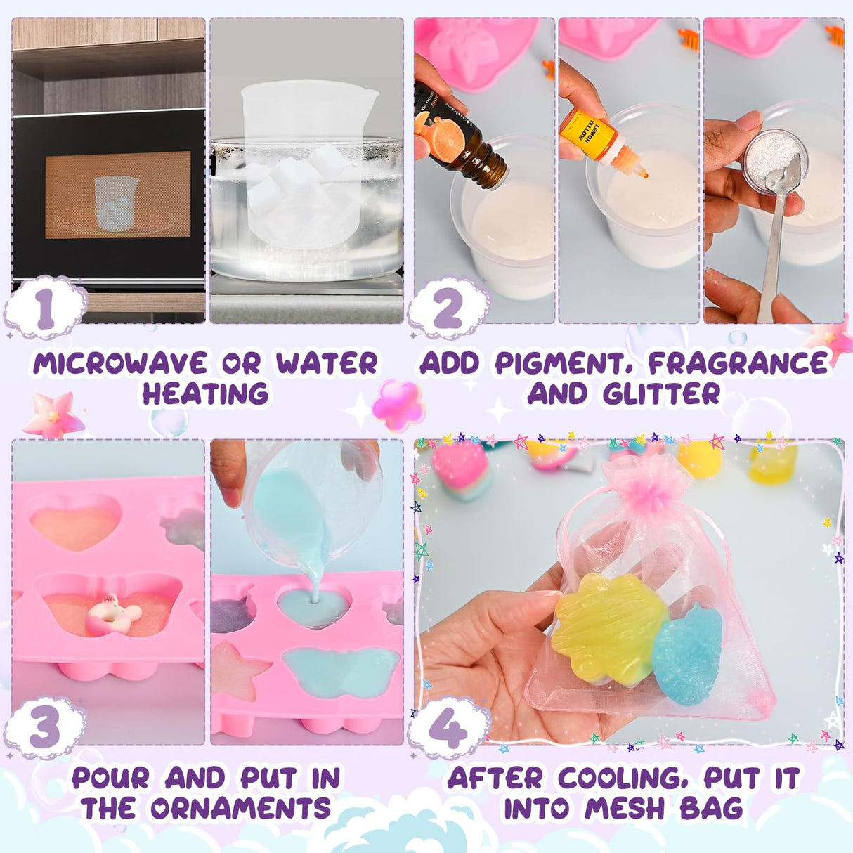 Jcoos Soap Making Kit for Kids, Make Your Own Soap Kit Soap Making Kit Science Kits for Kids Age 8-12, 9 Soap Mold, Soap Base, Scents, Activities Girls Crafts Ages 6-8 4-8 Christmas Gifts Jcoos