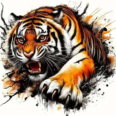 Tiger 5D Diamond Painting Kits for Adults,Animal Diamond Art Kits for Beginner,DIY Round Full Drill Diamond Dots Gem Art Kits for Adults Home Wall Decor 13.8 X 13.8Inch