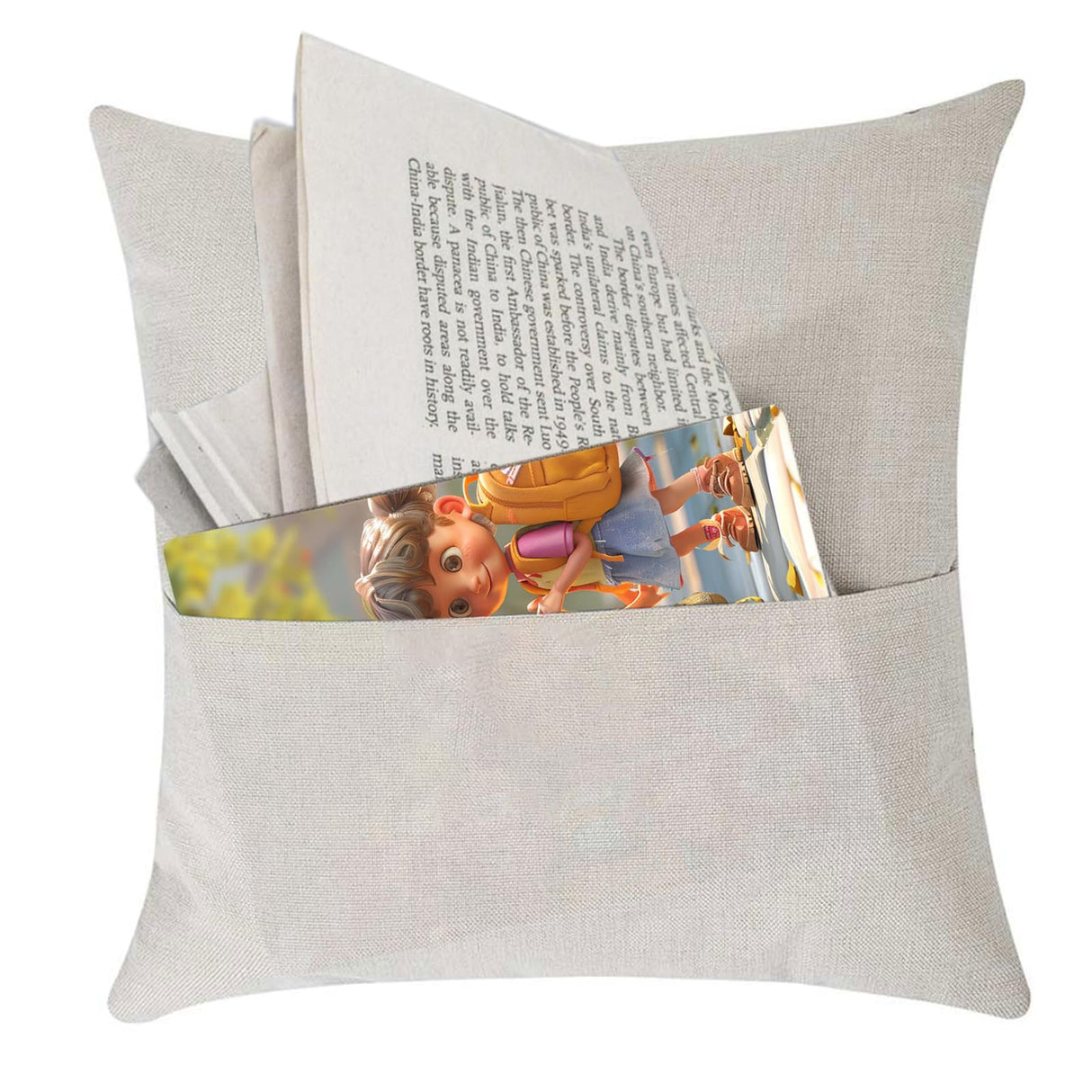 CALCA 10 Pack Pocket Pillow Cases Cover 17.72"x17.72" Sublimation Blanks Linen Pocket Pillowcase Cushion Covers for Heat Transfer DIY CALCA