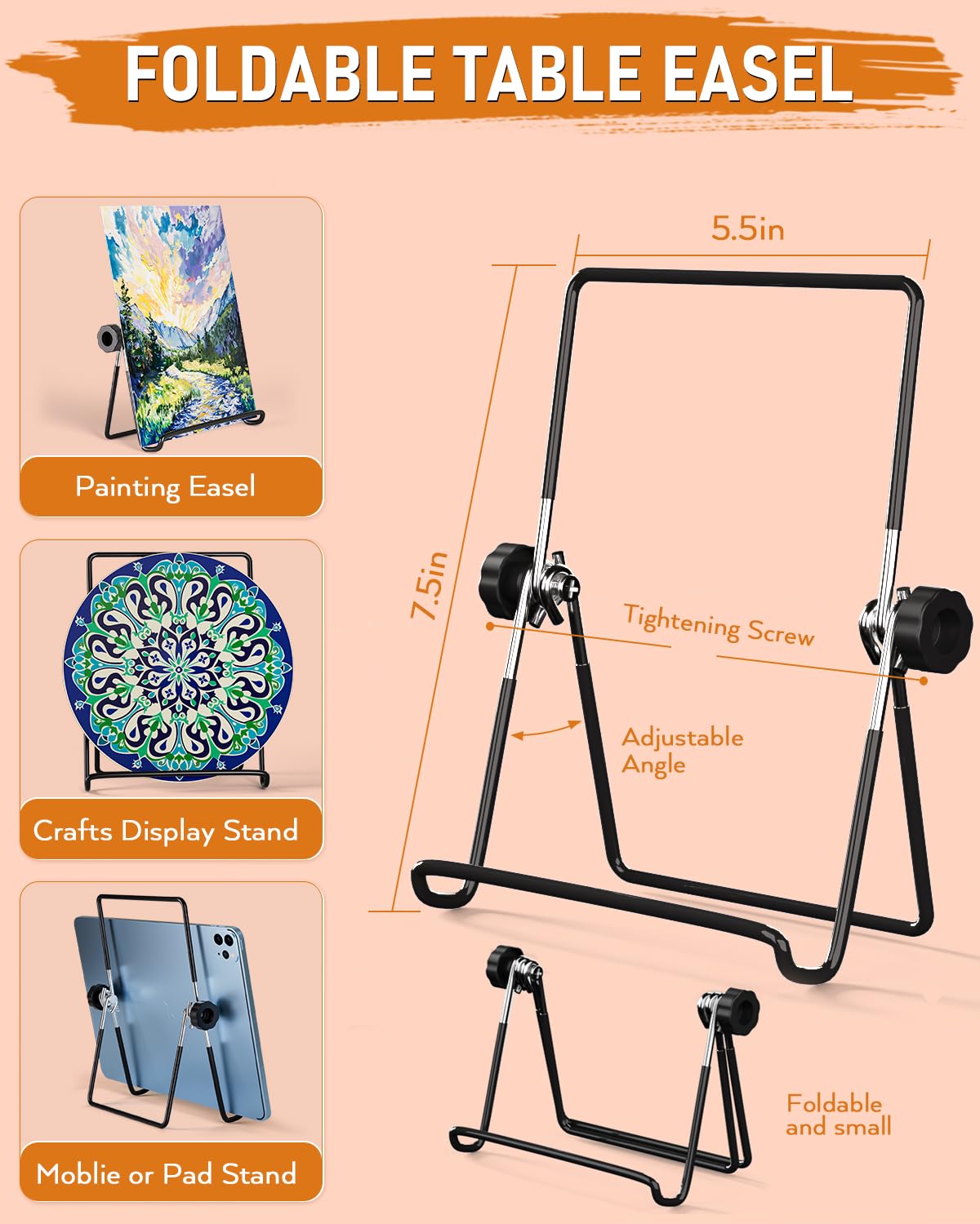 Nicpro 68PCS Acrylic Paint Canvas Set for Adults & Kids, Art Painting Supplies Kit with 24 Paints,Table Easel,8 Canvas Panels,12 Brushes,Paper Pad,Cleaning Cup,Sponge,Palette for Artist Beginner Nicpro