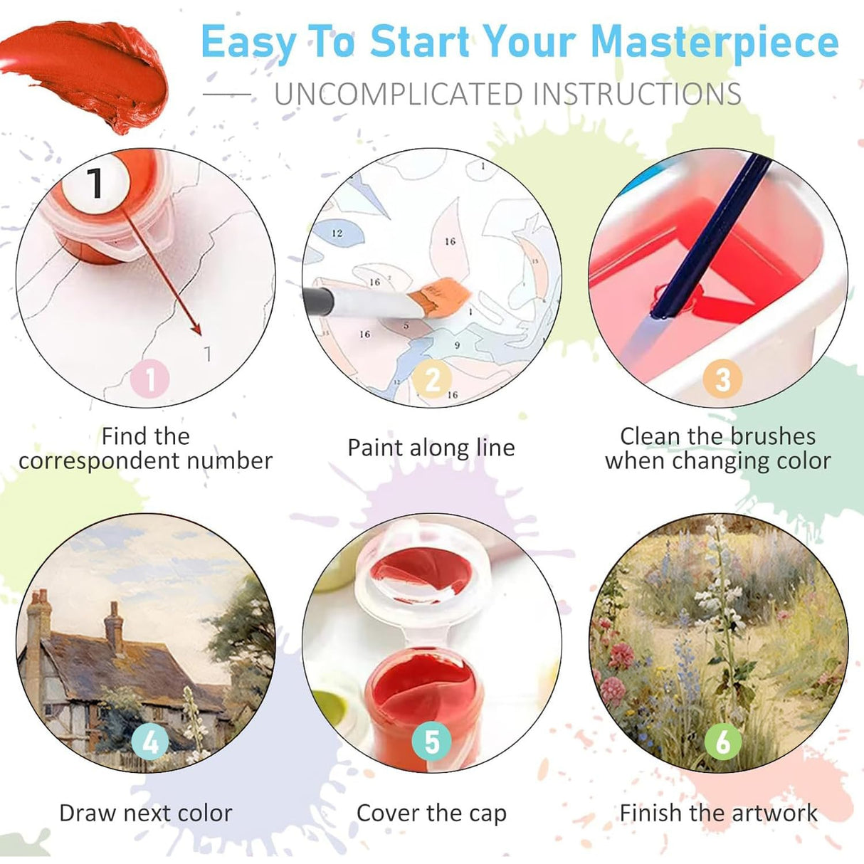 BAWKENTON Pumpkin Paint by Numbers for Adults and Kids, Fall Pumpkin Painting by Number Kits On Canvas, Number Artist Paint by Number Kit Funny Flower Without Frame DIY, Home Wall Decor, 11.8x11.8in BAWKENTON