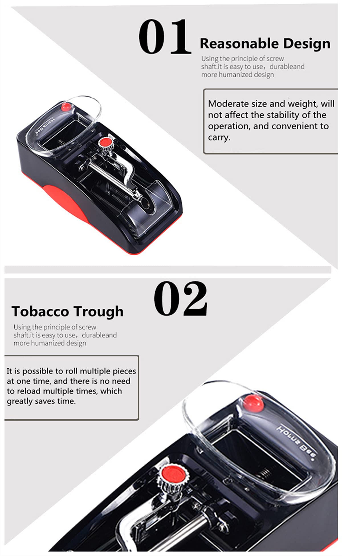 Automatic Electric Cgarette Making Machine, Small Household Cigarette Making Machine (Red) Hyzone