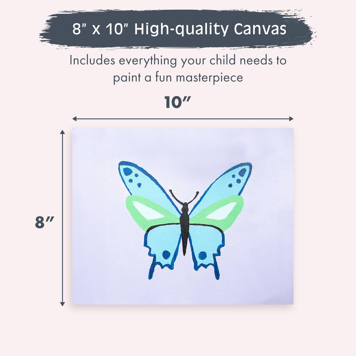 Pink Picasso Kits Paint by Number for Kids Ages 8-12 | DIY Beginner Kids Craft Kit Acrylic Paint Canvas Painting Art Kits & Wall Decor as Seen On Shark Tank | (Butterfly) 8x10-Paint Kit Set Pink Picasso