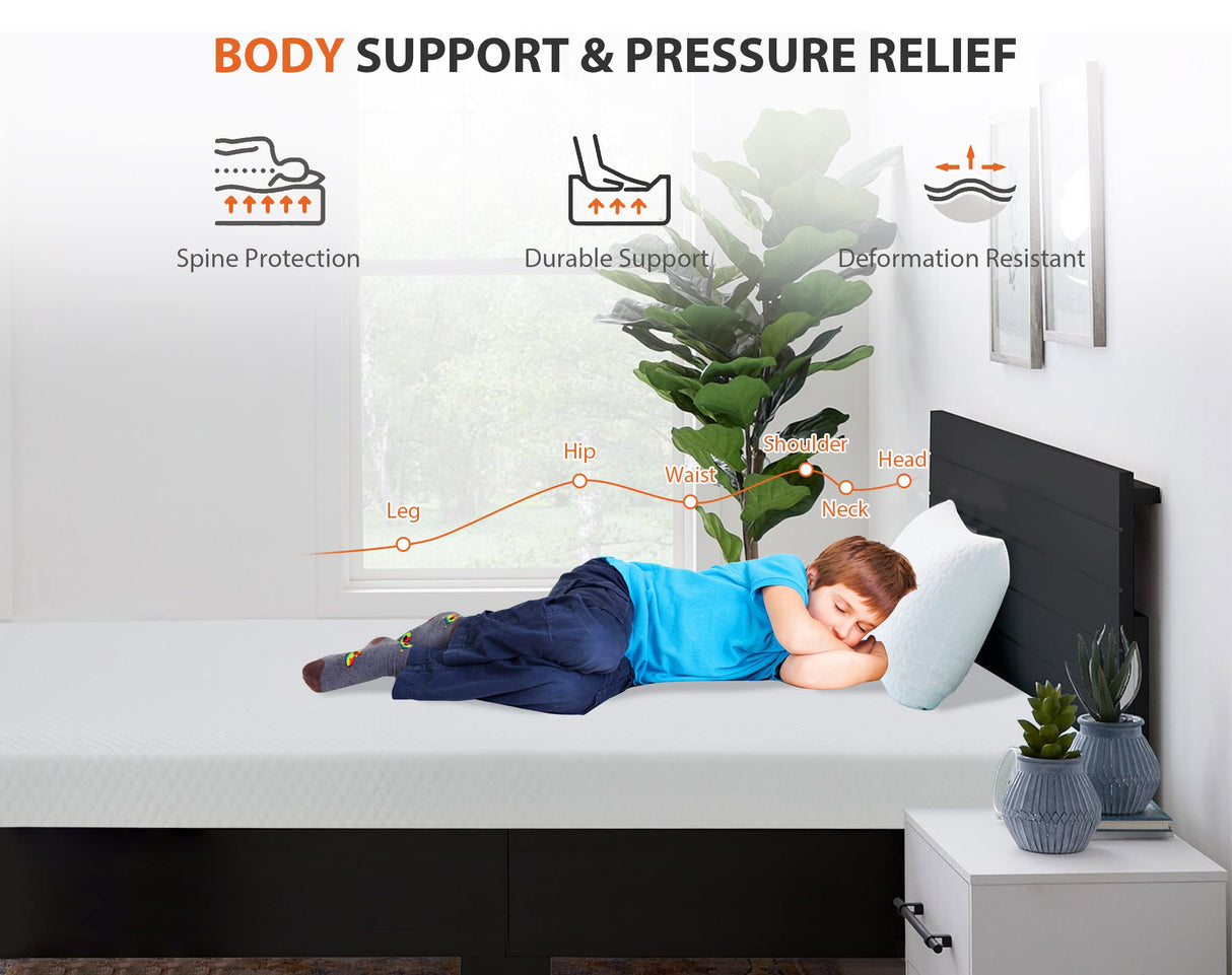 6 inch Full Size Mattress with Cover, Cooling Gel Memory Foam Full Mattress for a Cool Sleep & Pressure Relief, Medium Firm Mattress Pad Full Mattresses, Bed in a Box, CertiPUR-US Certified Capacmkseh