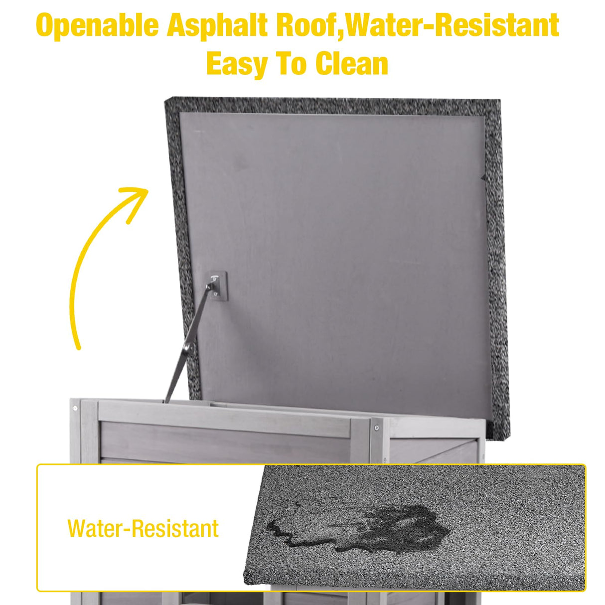 Aivituvin Outdoor Cat House,Two-Story Feral Cat Shelter,Wooden Cat Condos,Weatherproof Cat Enclosure for Winter with Escape Doors Aivituvin