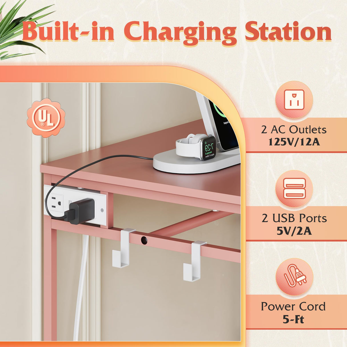 WLIVE Dresser for Bedroom with Clothes Rack, 3 Drawer Dresser with LED Lights & Charging Station, Fabric Dressers & Chest of Drawers, Storage Organizer with Open Shelves for Closet, Living Room, Pink WLIVE