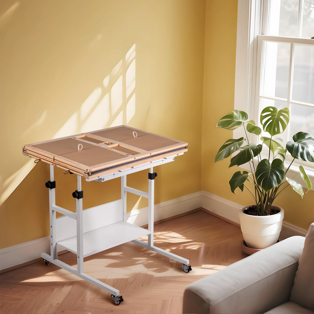 Becko US 2000 Piece Tilting & Rotating Jigsaw Puzzle Table with 8 Drawers & Cover, Foldable Puzzle Board with 5 Tilt Angles & Height Adjustment, Puzzles Storage, for 2000 Pieces Jigsaw Puzzles Becko US