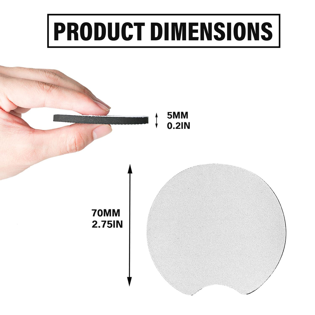 100 PCS Sublimation Blank Car Coasters with Car Coaster Packaging, 2.75 in Circular Opening Blank Sublimation Coasters for Thermal Sublimation DIY Crafts,Car Coasters for Selling Horsdo