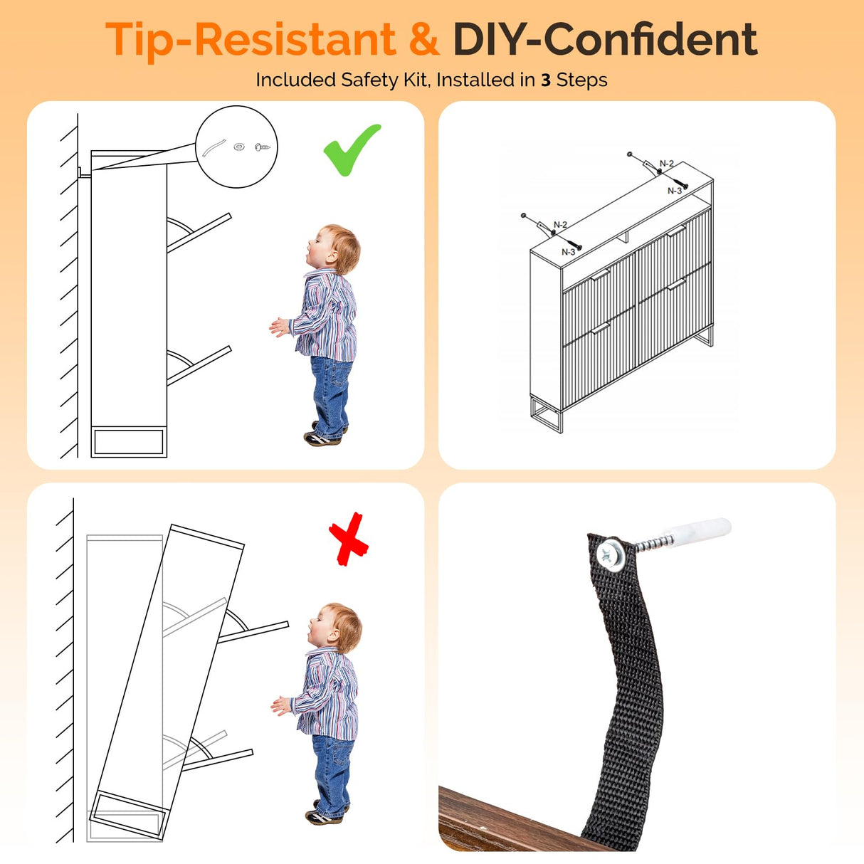 VINGLI Fluted Shoe Cabinet Storage for Entryway,Hidden Shoes Storage Cabinet with 4 Flip Drawers, Mid Century Modern Shoe Rack with LED Light,Shoes Organizer with Cubby for Hallway(Dark Walnut) VINGLI